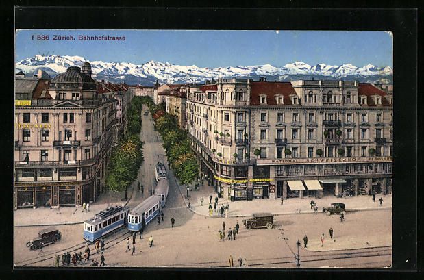 Ansichtskarten: Zürich, Bahnhofstrasse mit Strassenbahn – Gebraucht aus Berlin von bartko-reher