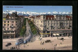 Zürich, Bahnhofstrasse mit Strassenbahn