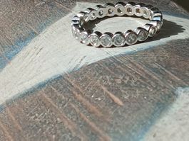 Ring Zirkon, 18mm, 925 Silber