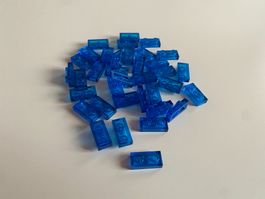 LEGO - 35 - TRANSPARENTE - BLAUE - PLÄTTLI - 2 X 1