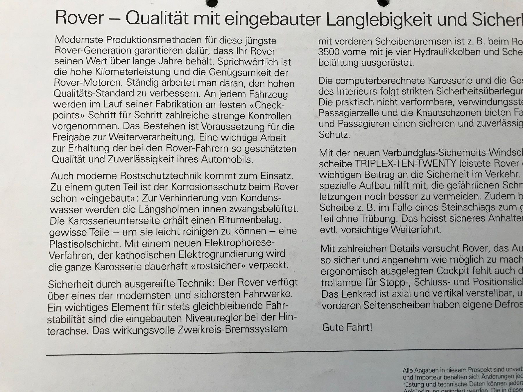 Rover Documenti: Rover Prospekt – Usato da Balterswil venduto da Jeko1967 6
