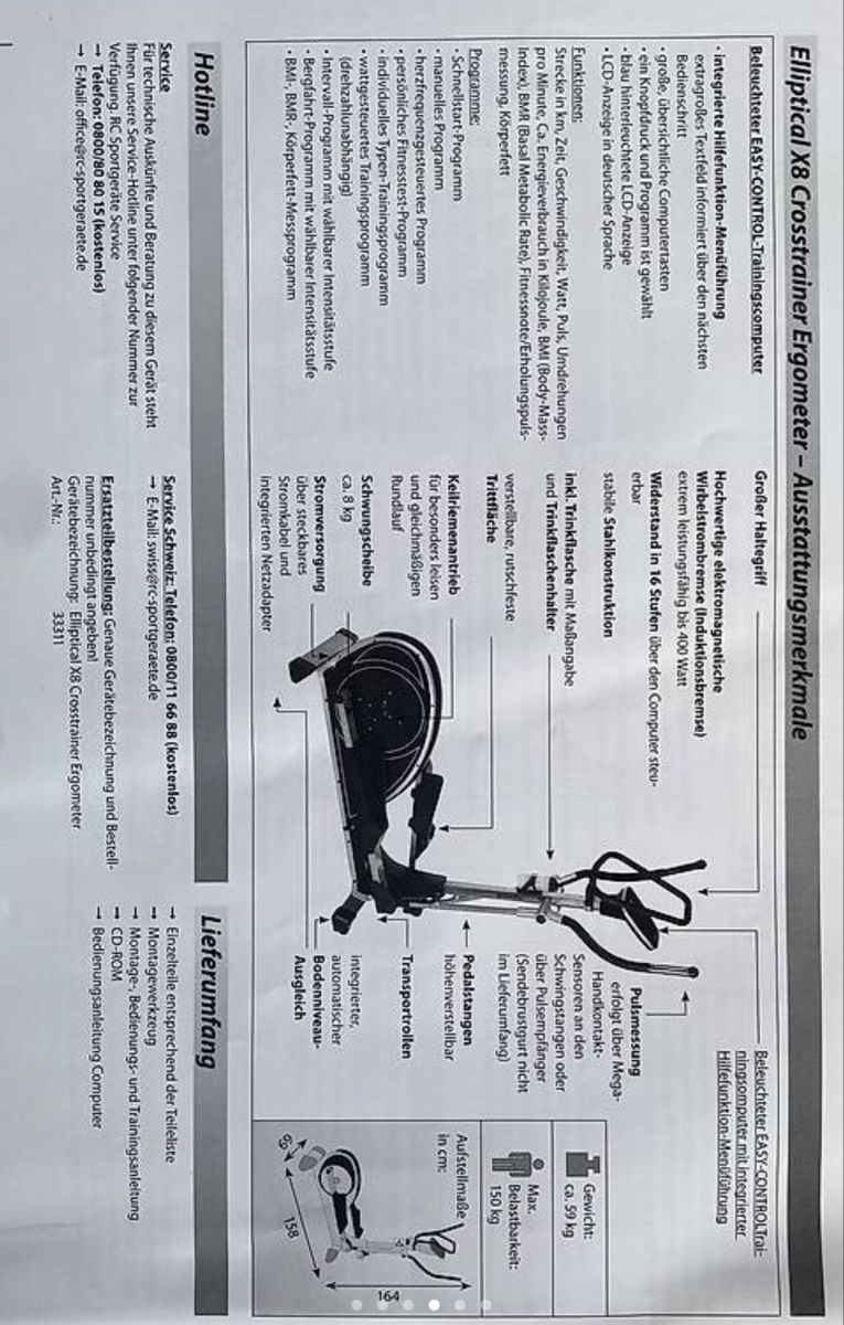 Hometrainer: Crosstrainer mit Ergometer – Gebraucht aus Lüchingen von ebkaufsuche 3