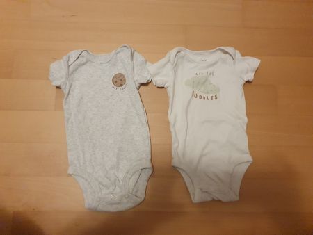 Zwei Kurzarm Baby Bodys Carters bis 3 Monate