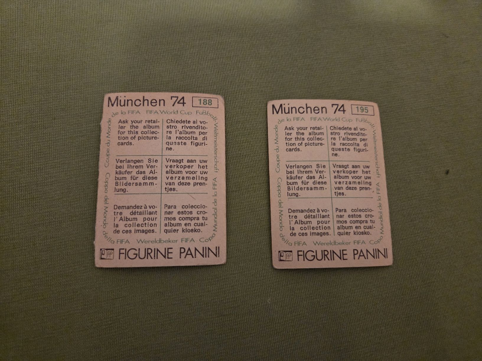 Panini Carte collezionabili: Panini Sticker WM 1974 original – Usato da Embrach venduto da MamaSantos 1