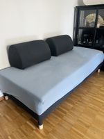 Modernes Einzelbett 90x200 cm mit 2 grauen Rückenlehnen