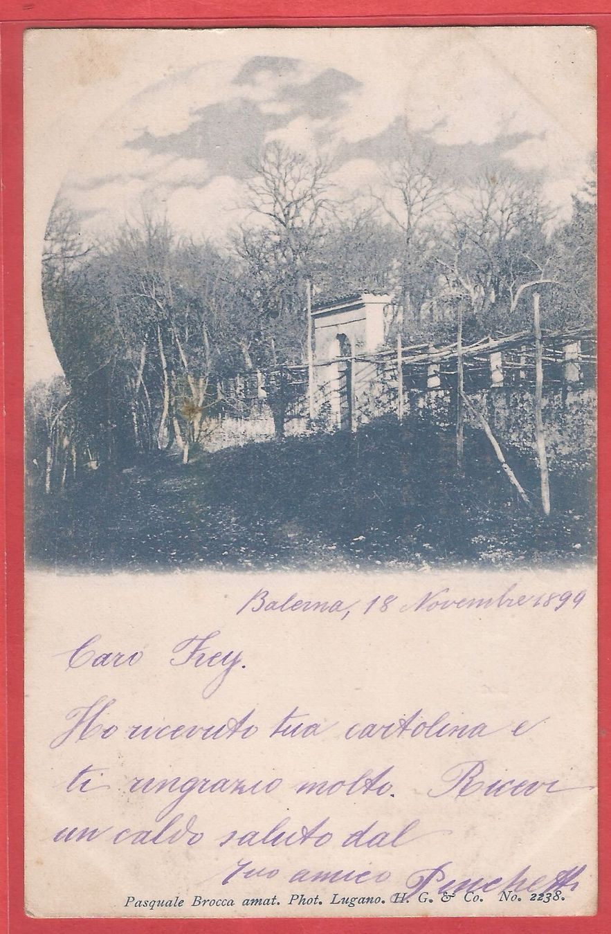Cartes postales: Balerna - Torbogen in einem Garten - 1899 – D'occasion à Fislisbach par Porano