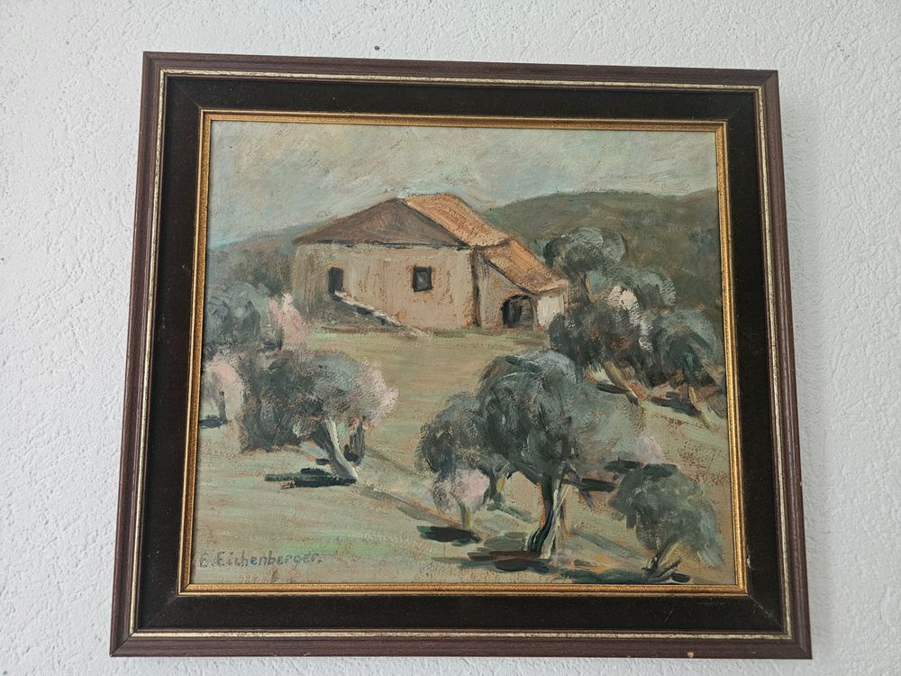 Peinture à L'huile Sur Panneau "Saint Tropez Près De La Forteresse" 1926 - École Française Paysage