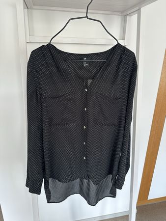 H&M Bluse schwarz mit Pünktchen, Grösse 38