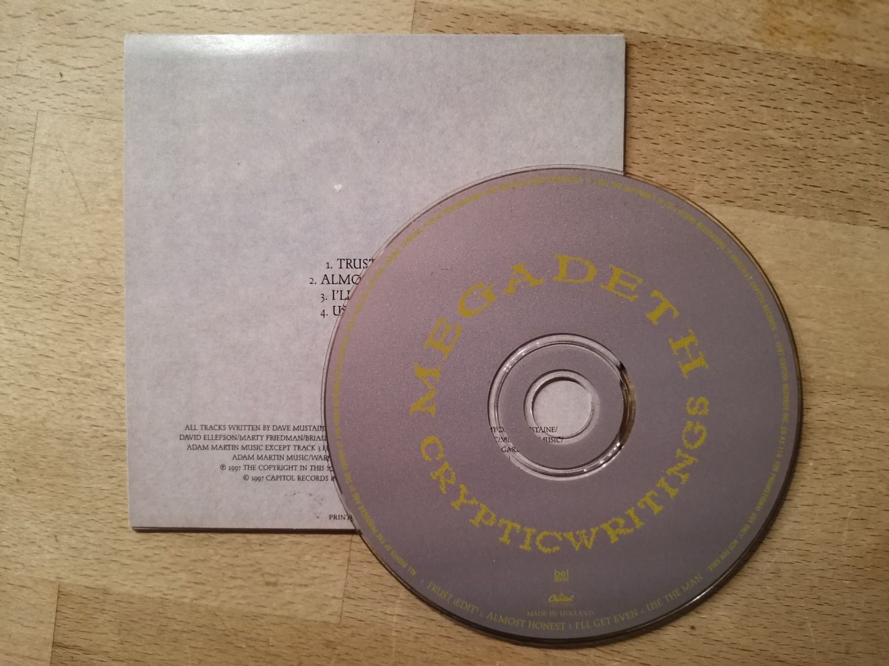 CDs: Megadeth – Cryptic Writings (Promo) – Gebraucht aus Biel / Bienne von Music74 2
