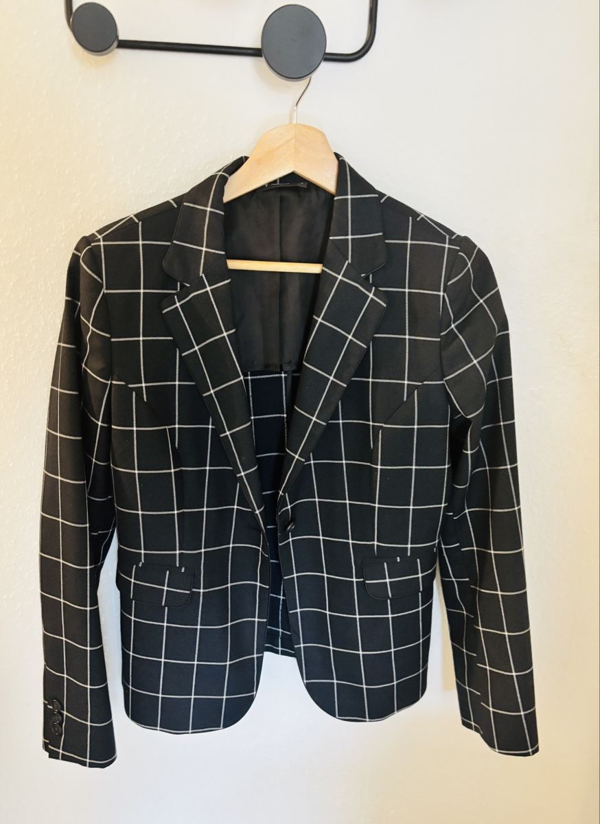 Giacche: Blazer Van Heusen Checked Pattern Black White Size L – Usato da Basel venduto da sid160