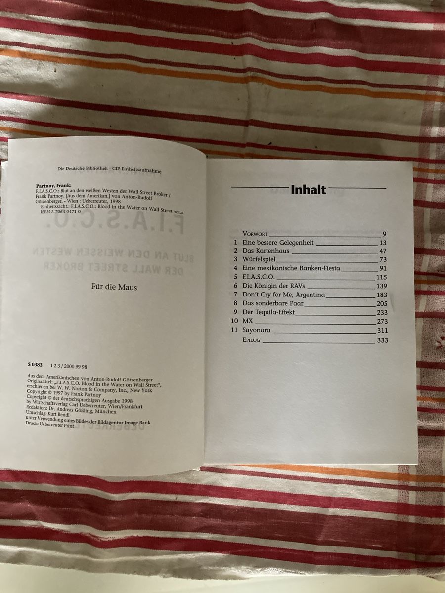 Libri: F.I.A.S.C.O. Frank Partnoy, Spannung pur! – Usato da Wolfwil venduto da kreabea 2