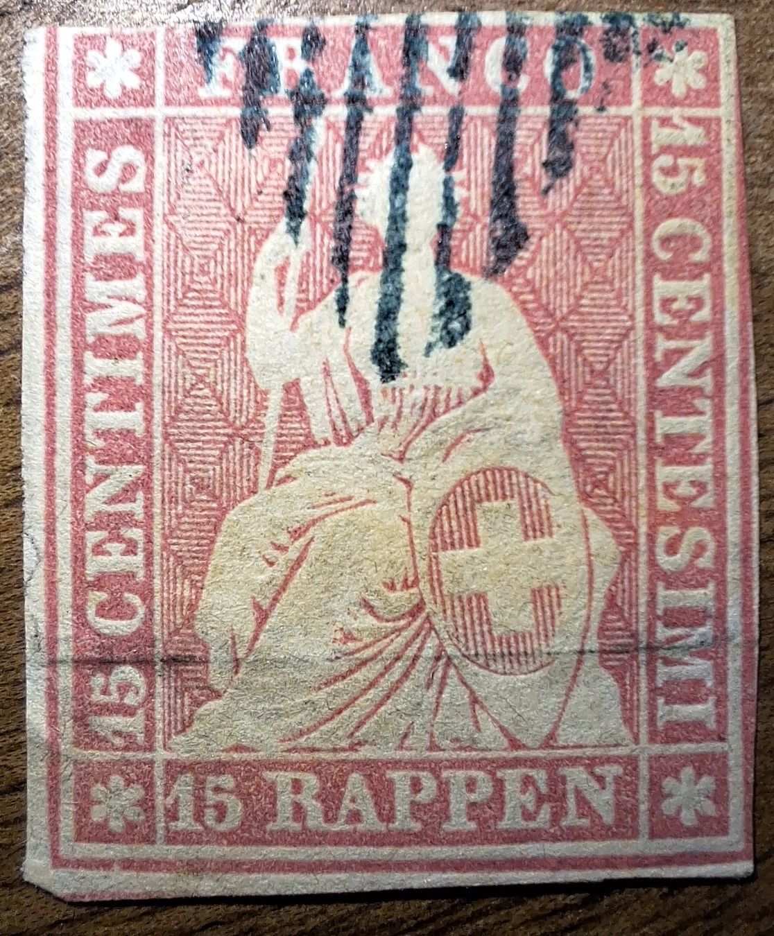 Tutti i francobolli: Strubel 24A3 mit Befund Kat. 240.- – Usato da Balgach venduto da SIMEON27
