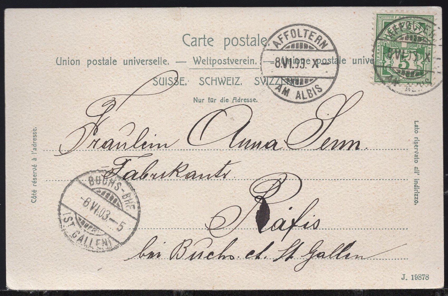 Cartes postales: Affoltern am Albis 8.VI.03  /   3 Bilder – D'occasion à Aarau par kufi44 4