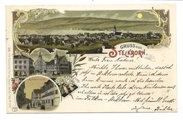 Gruss aus Steckborn (TG) Rathaus - Krone - Löwen  Litho 1902