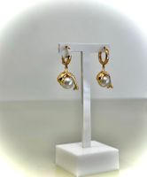 Wunderschöne Ohrringe in Roségold mit Delfin-Motiv & Perle