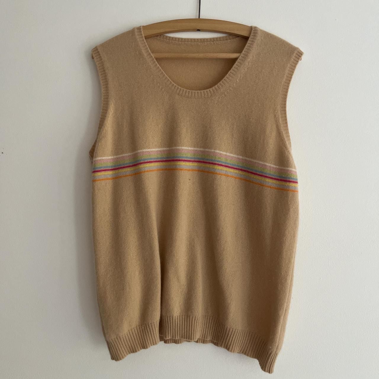 Maglioni & Felpe: 100% Kaschmir Pullunder Beige mit farbigen Streifen – Usato da Zürich venduto da lil_rxs5