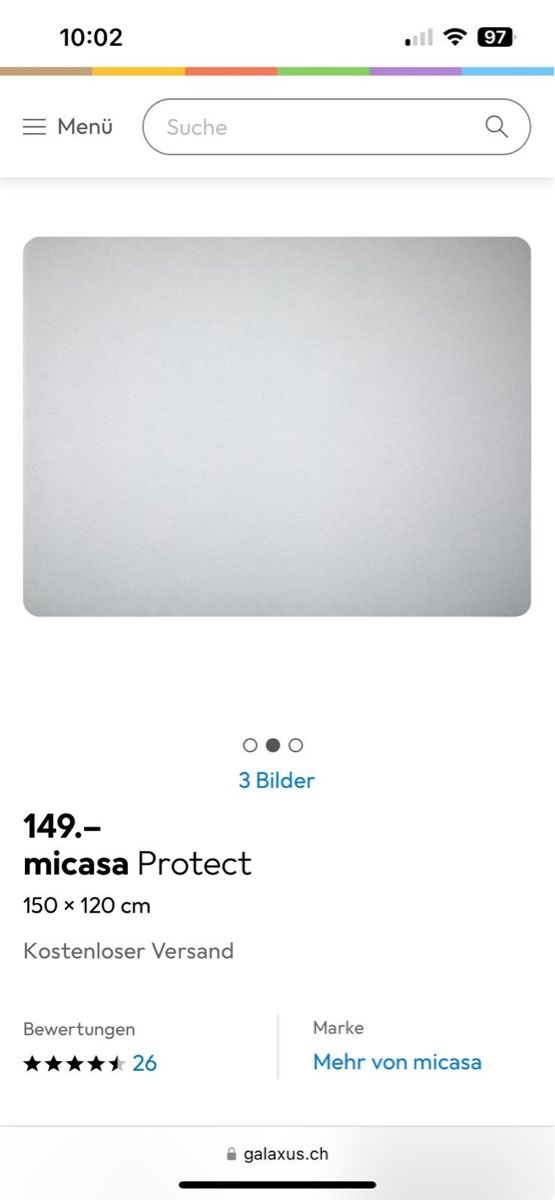 Tappetini fitness: Micasa PROTECT - Bodenschutzmatte – Nuovo e nell'imballaggio originale da Rorschach venduto da VE5PA