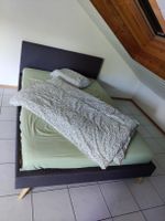 Bettgestell Stoff Anthrazit 140x200cm mit Lattenrost, gebrau