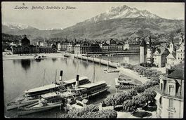 LUZERN Bahnhof, Seebrücke, Pilatus - Dampfschiff Unterwalden