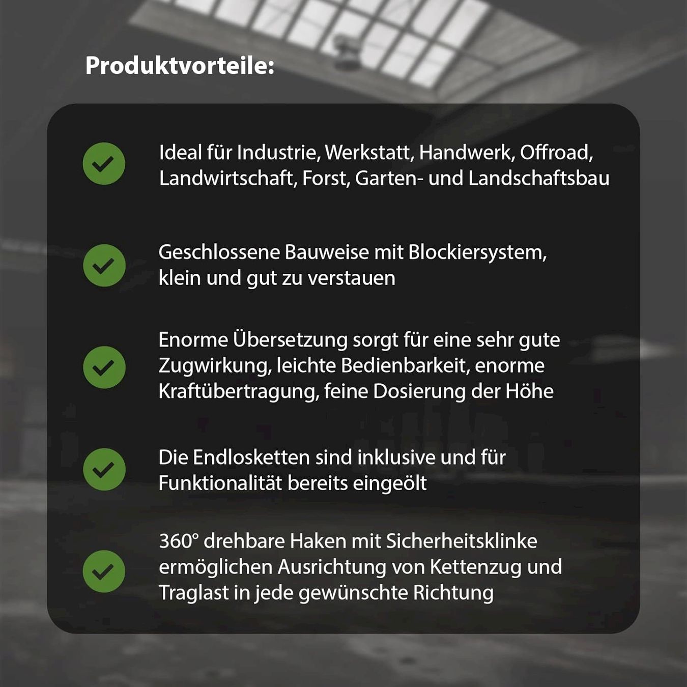 Sonstiges zum Lager & Transport: Kettenzug 2t 3m rund – Neu und originalverpackt aus Bottighofen von zaap 4