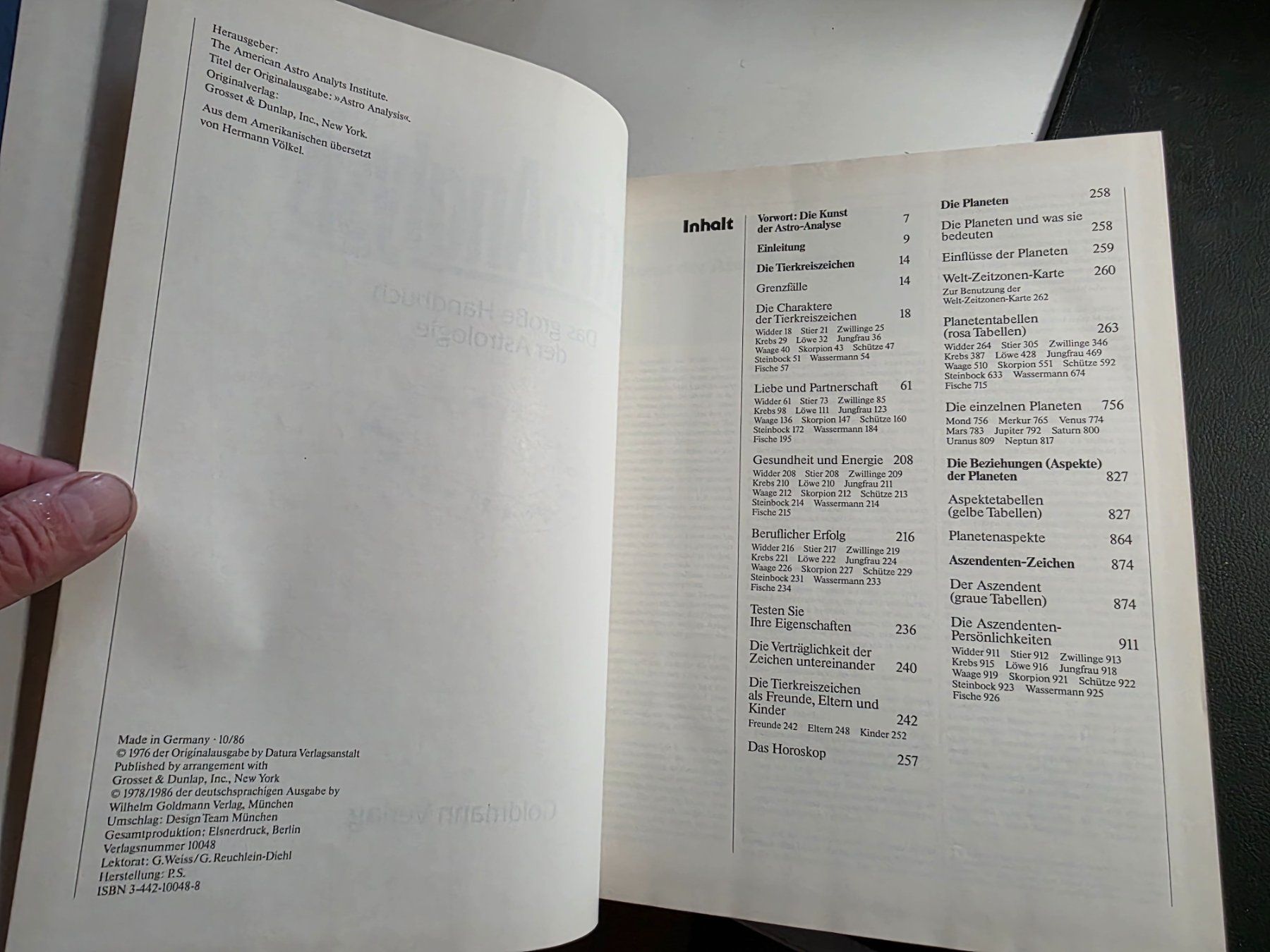 Libri: Astro Analysis - Handbuch der Astrologie 1986 – Usato da Walterswil BE venduto da Lonitti 9