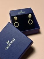 Swarovski Ohrclips mit Zirkonia goldfarben 
