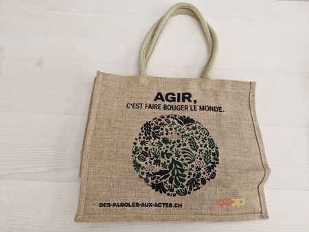 Coop Einkaufstasche Jute beige bedruckt Neu ungebraucht