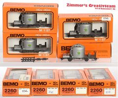 4 BEMO RhB Zementtransport-Wagen 2260, H0m