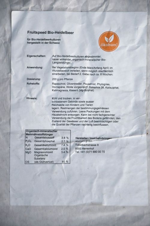 Dünger für Heidelbeeren Kaufen auf Ricardo