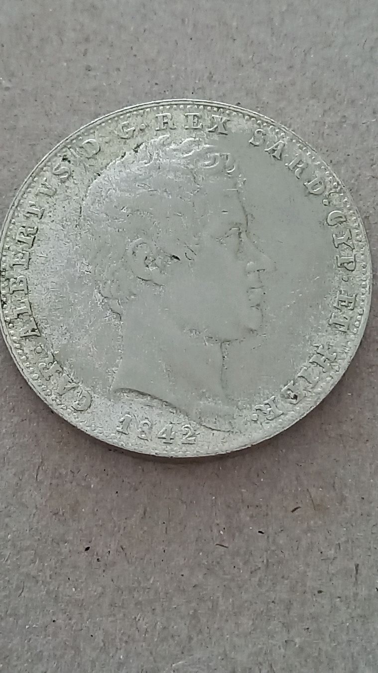 Tutti le monete: 5 Lire 1842 di Carlo Alberto – Usato da Minusio venduto da epp_cty9 7