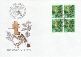 1970 Pro Juventute 2 FDC Viererblock