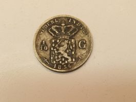 🇳🇱  Dutch Indies 1/10 gulden 1854 Silver