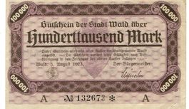 Wald 100000 Mark Serie A 05.08.1923 SS++-VZ