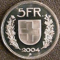 5 Franken 2004 stgl. / aus Münzsatz