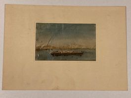 David Cox (1783-1859) Aquarell monogrammiert Meer mit Boot