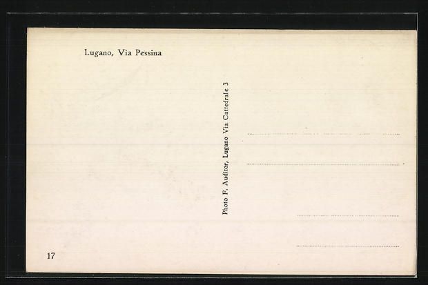 Cartoline postali: AK Lugano, Via Pessina – Usato da Berlin venduto da bartko-reher 1