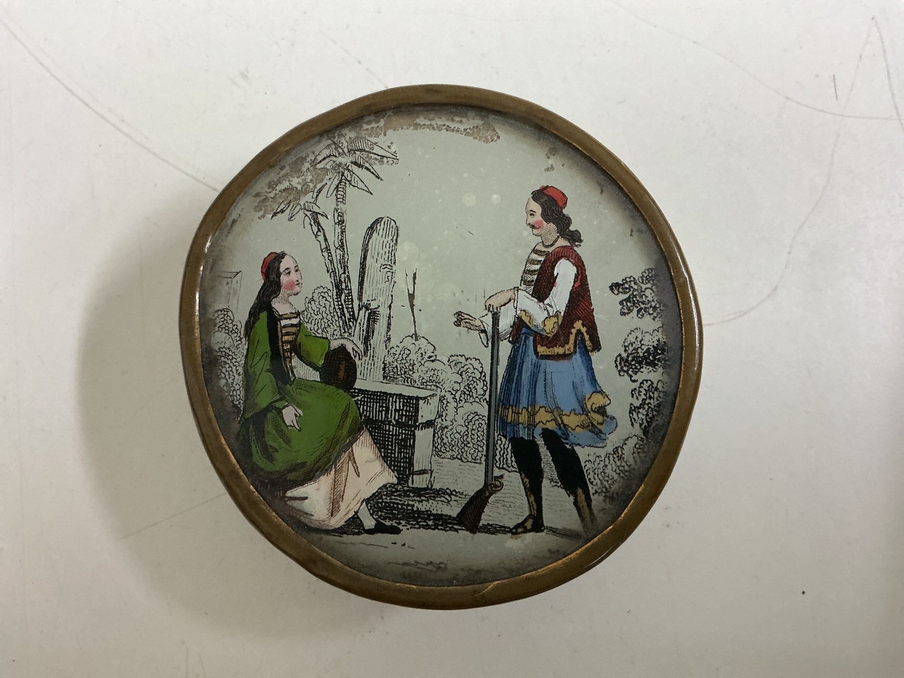 Dosen: Antike runde Dose mit fixiertem Deckel, 19 JH. – Gebraucht aus Bern von vielerart 4
