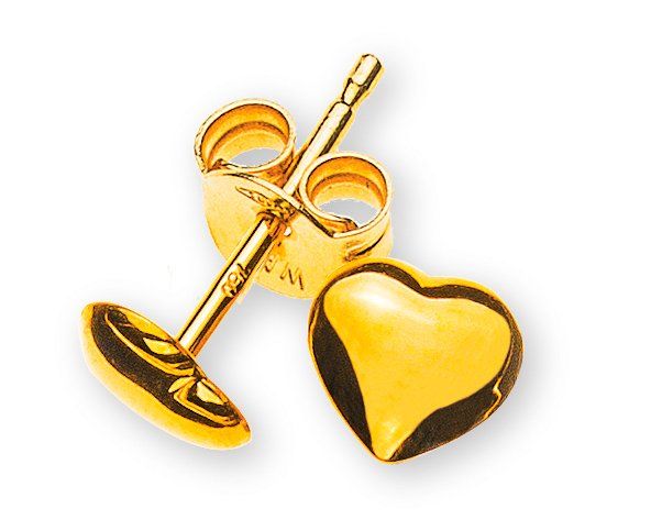 Ohrringe & -stecker: Ohrstecker Herz Gelbgold 750 – Neu und originalverpackt aus Grenchen von JAP_Jewellery