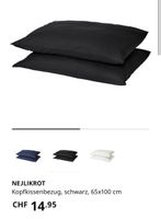 Kopfkissenbezug Nejlikrot 2 x schwarz, NEU
