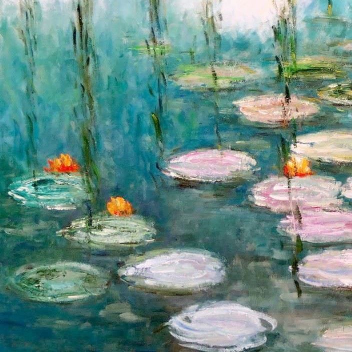 Riproduzioni & Creazioni: Claude Monet - Seerosen & Weiden mintgrü – Nuovo (secondo la descrizione) da Larnaca venduto da KunstDepot24 2