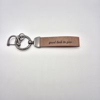 Schlüsselanhänger Leder Braun "good luck to you" NEU
