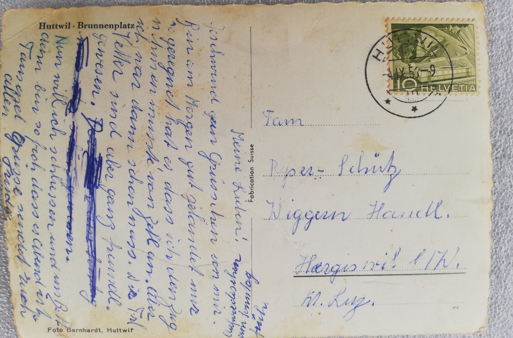 Cartoline postali: Huttwil Brunnenplatz – Usato da Hildisrieden venduto da Malve 1