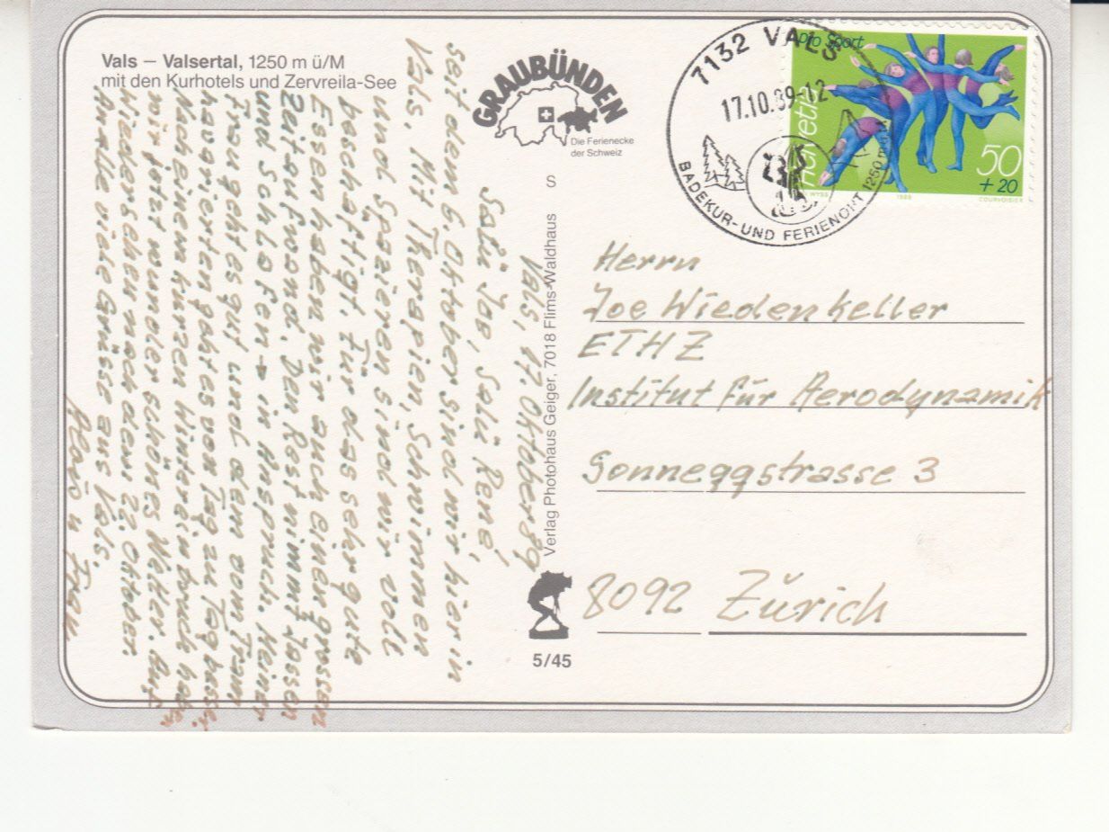 Cartes postales: Vals 1989 – D'occasion à Bürglen TG par StampGraf 1