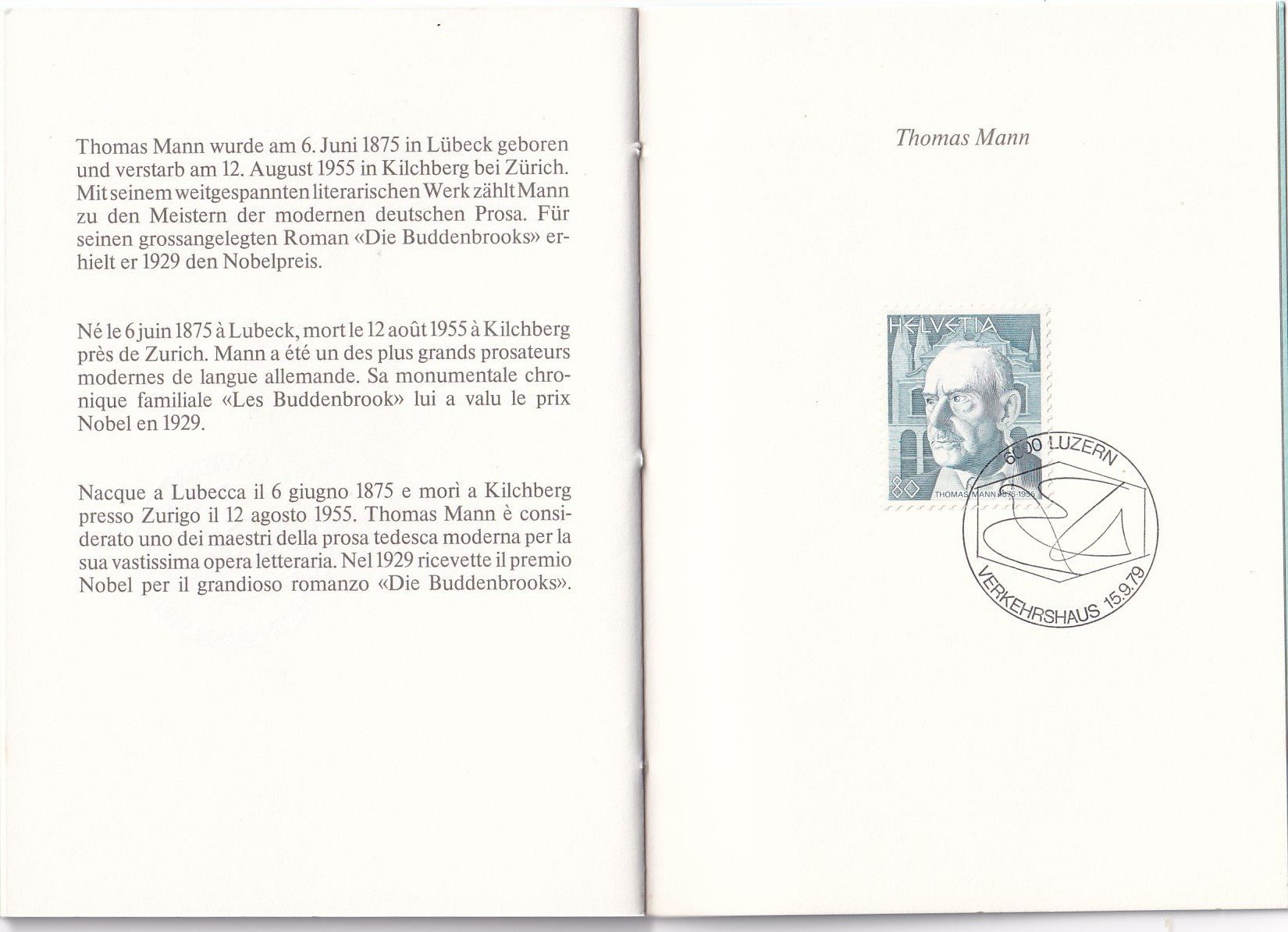 Tutti i francobolli: Büchlein Portraitmarken 1972/1979 Hans Erni – Usato da Baar venduto da Asmara111 9