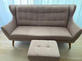 Sofa 3-sitzig inkl. Hocker, super Zustand
