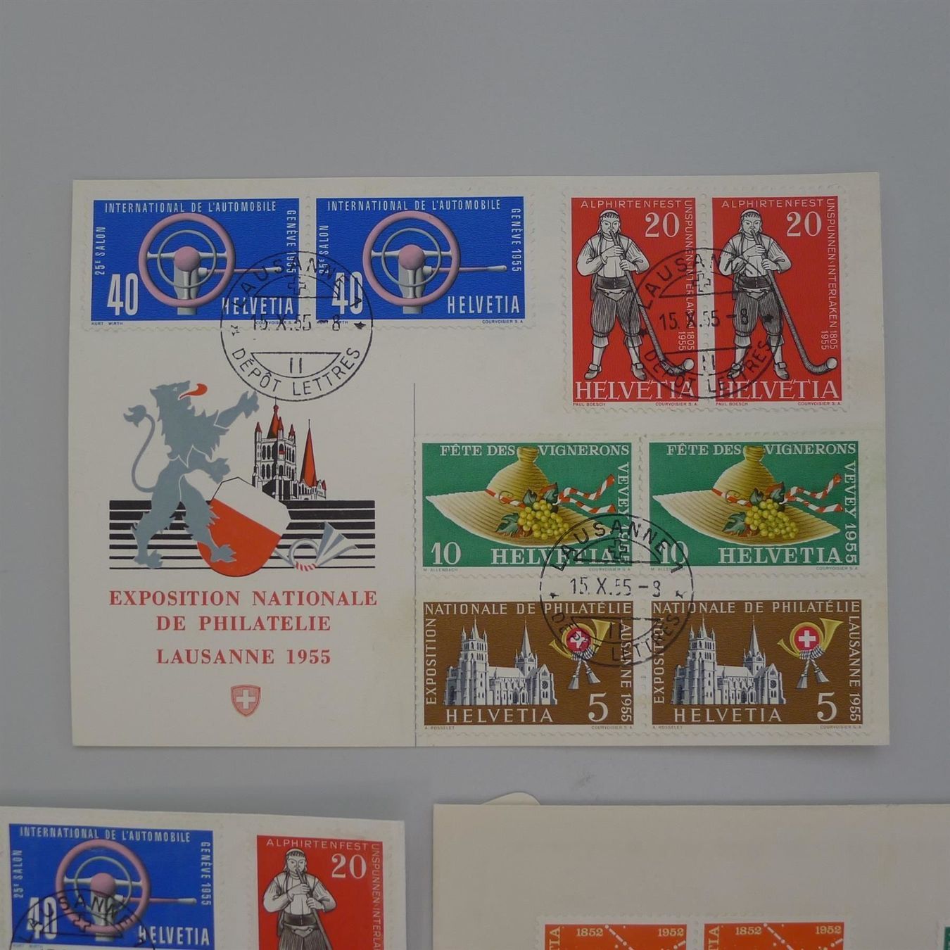 Tutti i francobolli: 5 Luxus-Briefe mit Paaren 1952-1955 – Usato da Sursee venduto da Luzernerraute 1