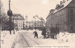CHAUX - de - FONDS, déblaiement de la neige sur le POD
