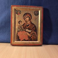 Byzantinische Ikone Muttergottes mit Kind Holztafel
