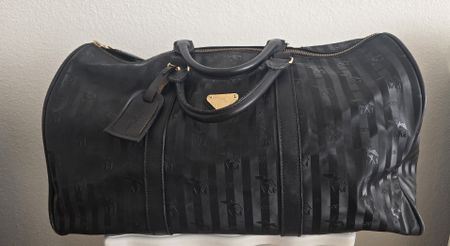 Reisetasche Maison Mollerus schwarz gestreift gebraucht
