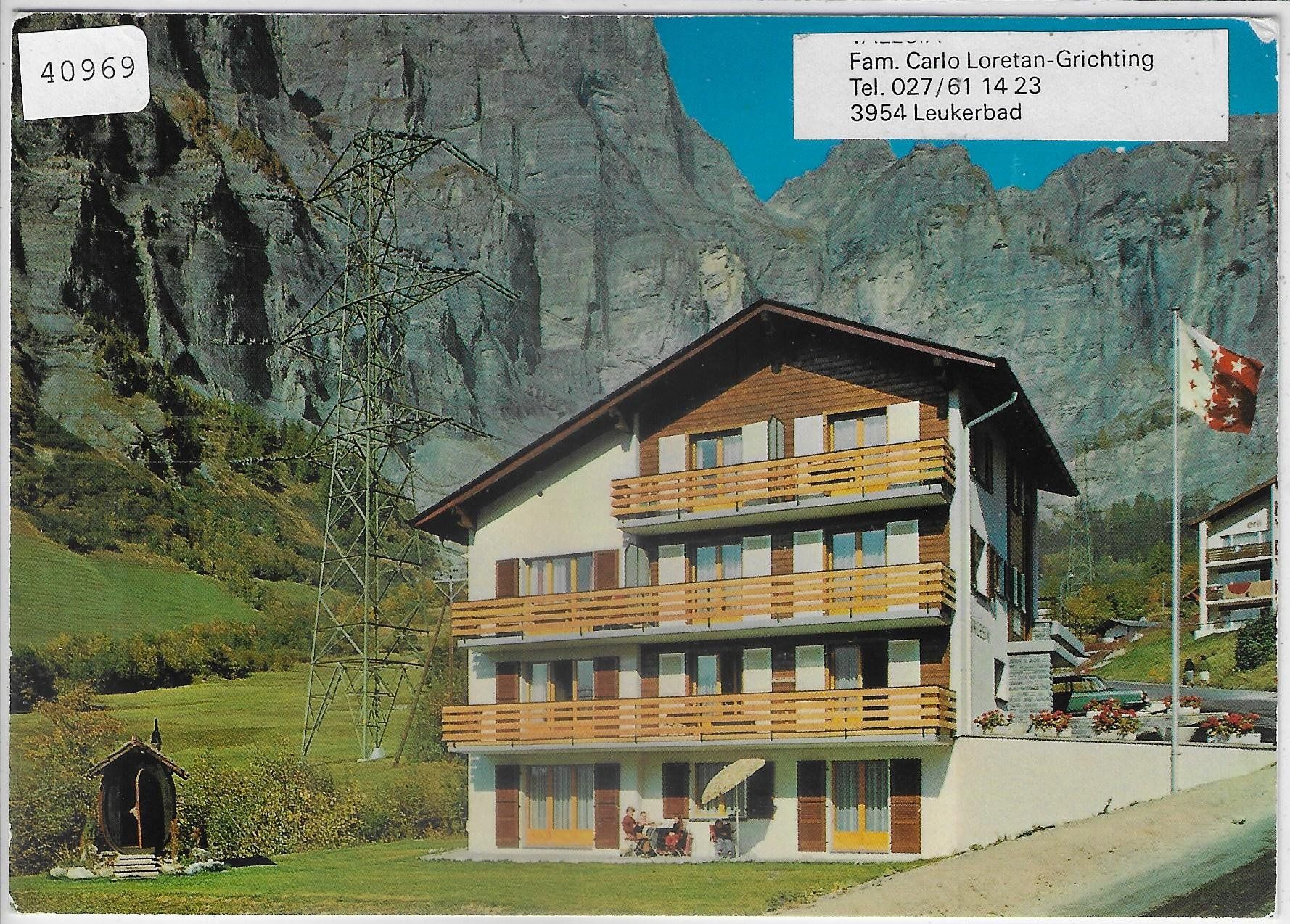 Cartoline postali: Pension Valesia - Leukerbad – Usato da Ettingen venduto da Kartenplanet